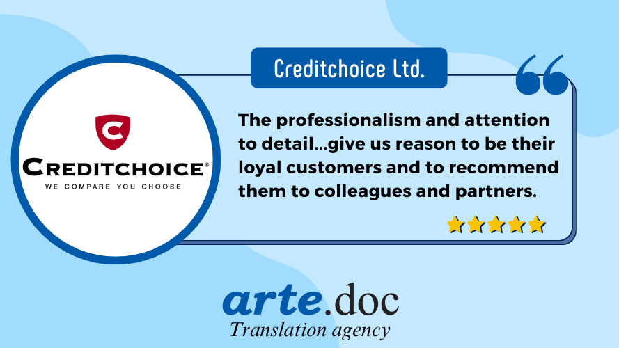 Creditchoice и агенция за преводи Арте.Док