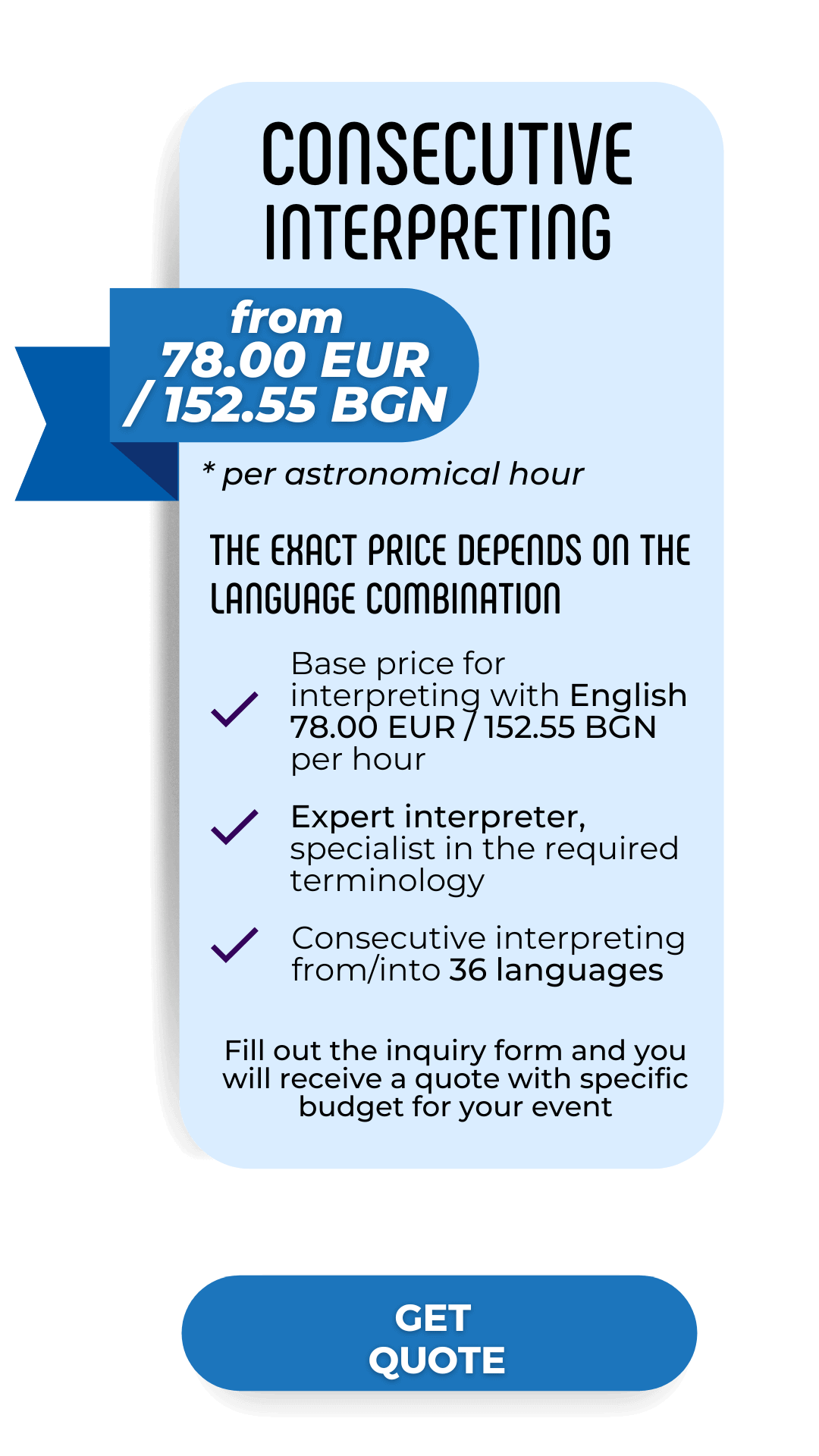 Price for consecutive interpreting